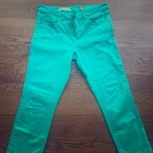 Pilcro Mint Cropped Jeans